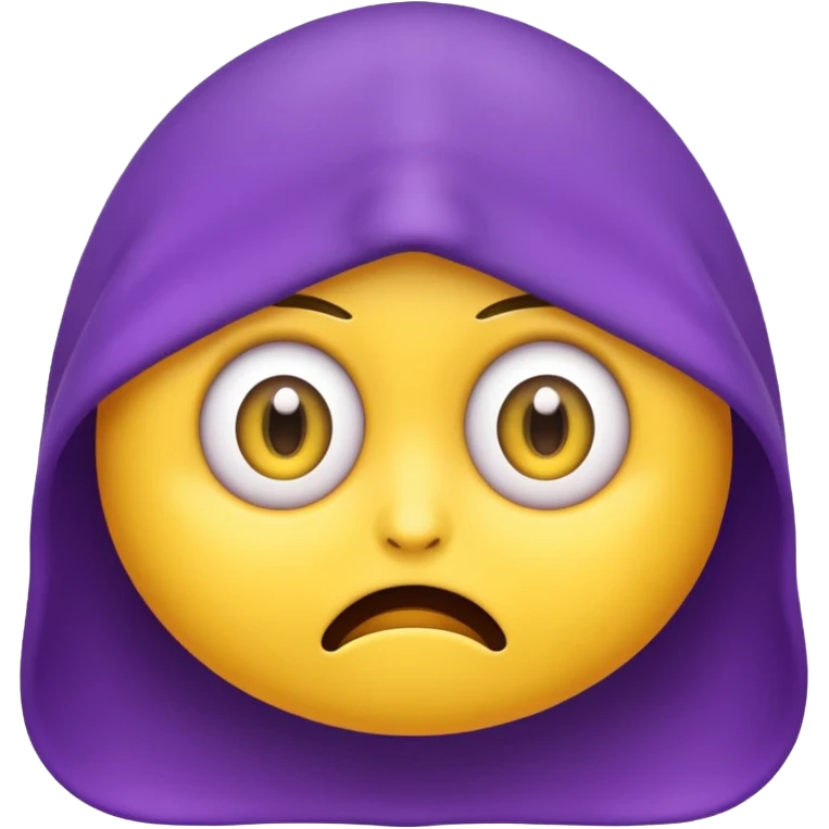 Wide eyes / Shadow to represent fear. make it a yellow emoji with purple sweat coming down the head emoji