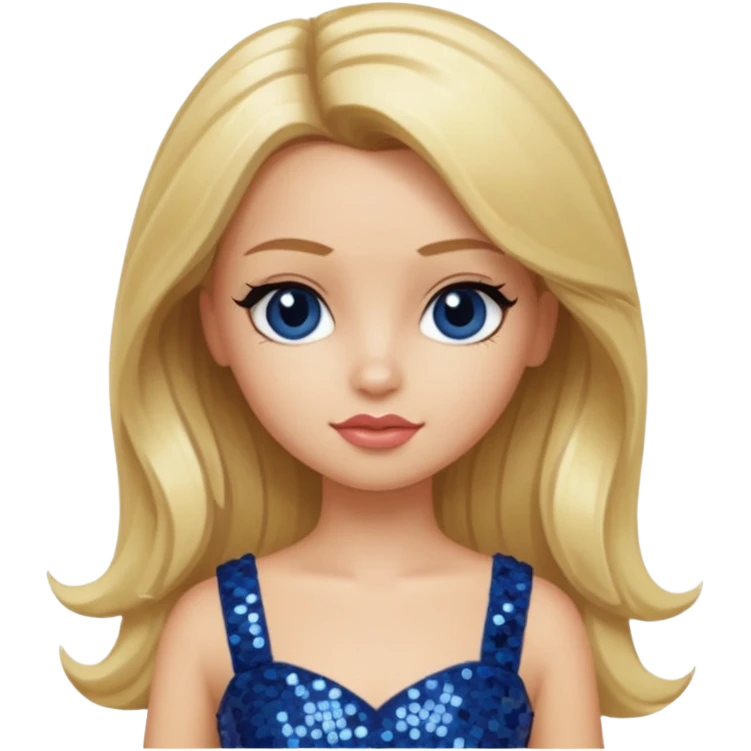 Cameron from Bratz with blonde hair and dark blue sequin outfit emoji