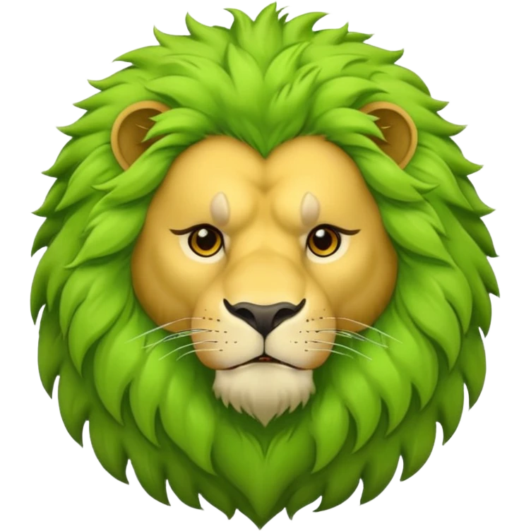 lime-colored lion emoji