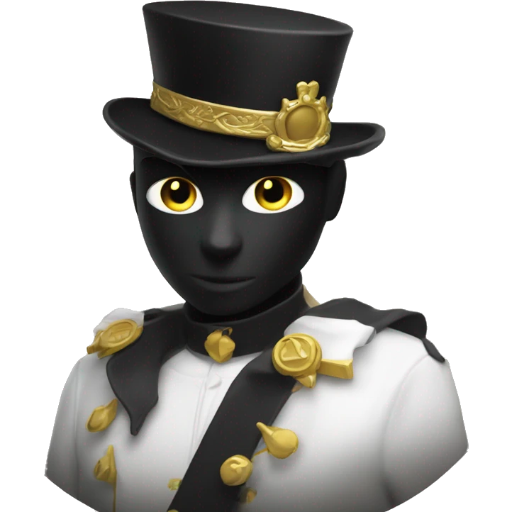 chat noir et blanc avec une couronne en or emoji