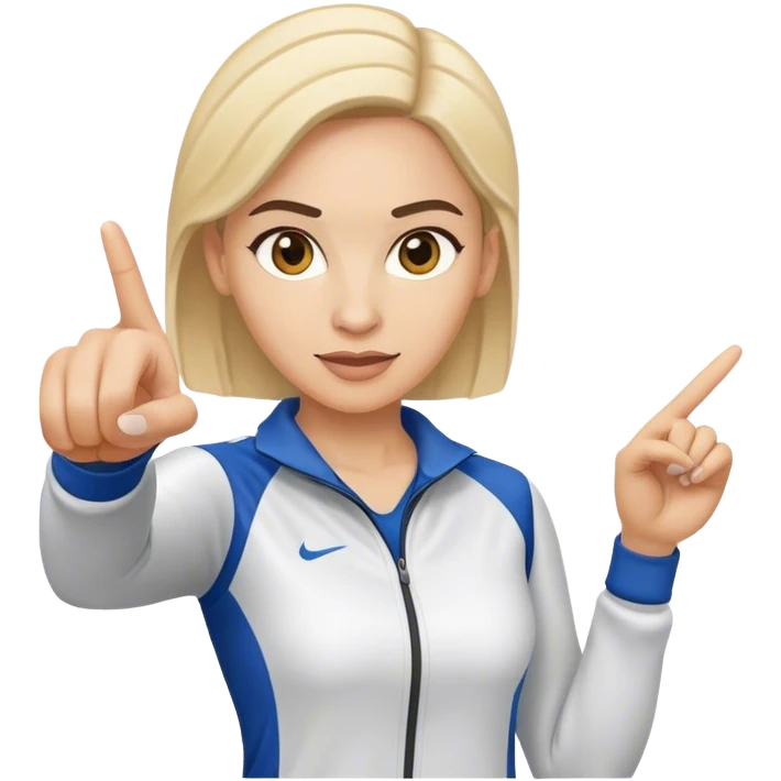 female sport coach pointing emoji