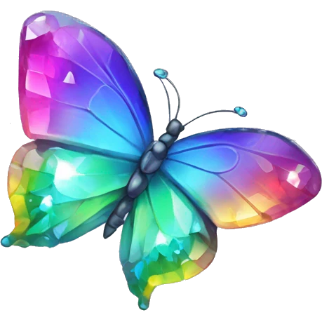 One Rainbow-Diamond-Gem-Butterfly-Crystal-Fly emoji
