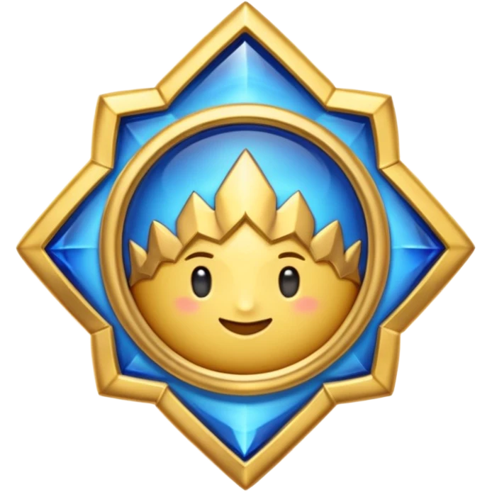 Create a custom emoji badge featuring a stylized, glossy letter “S”. Style it after the Challenger rank from League of Legends. Use gold & sapphire blue colors, radiant glow effects, and a majestic, high-prestige frame.
 emoji