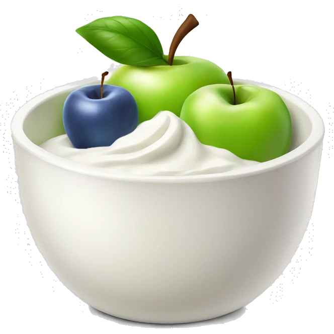 Joghurt bowl with apple  emoji