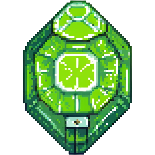 a plumbob, pixel art style, bright green, outlined emoji