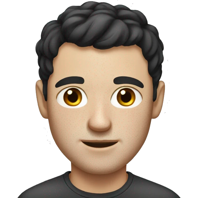 White man with freckles, short black hair emoji