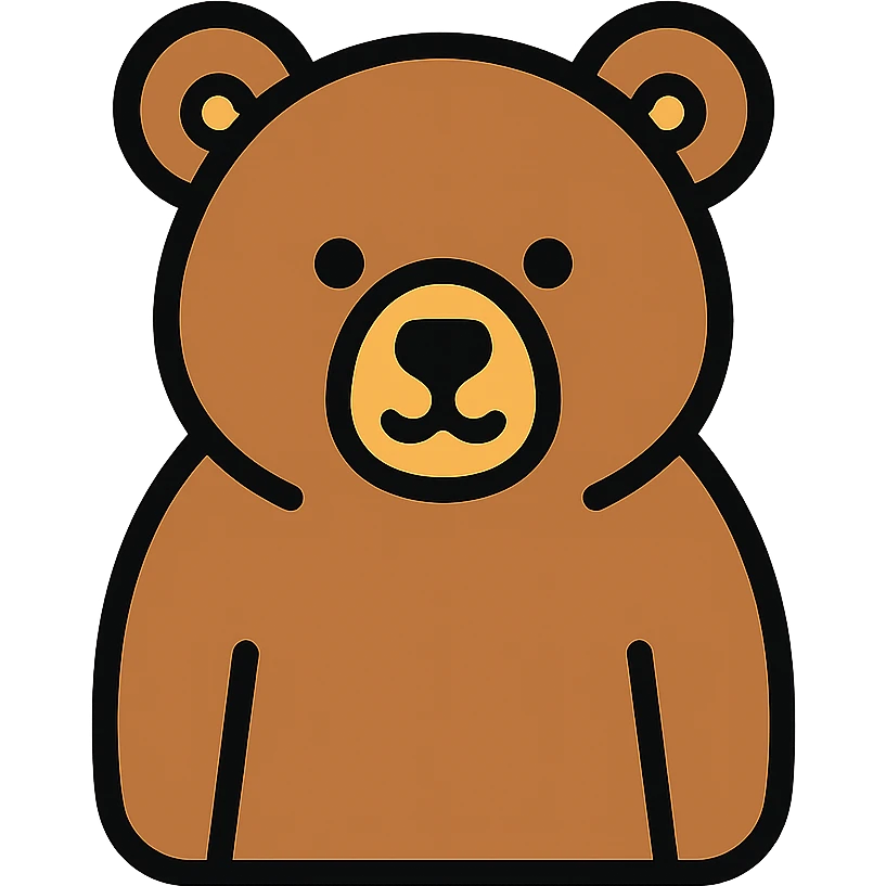 Bear, simple bear icon with basic features emoji