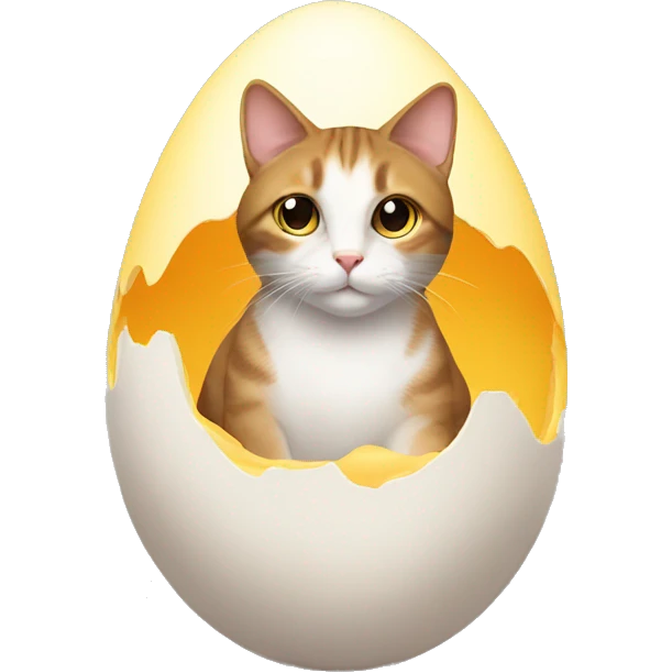 Cat sitting on an egg emoji