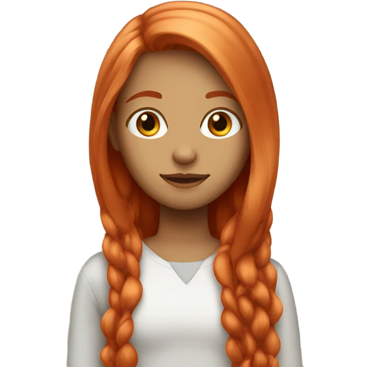 Long flat light red hair girl emoji