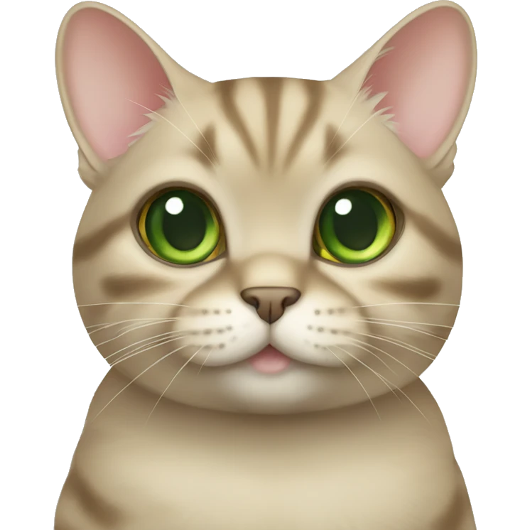 Cat british golden chinchilla with green eyes  emoji