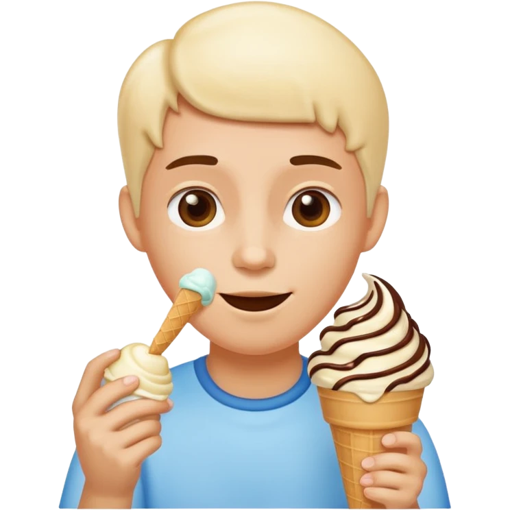 A person getting a ice cream emoji
