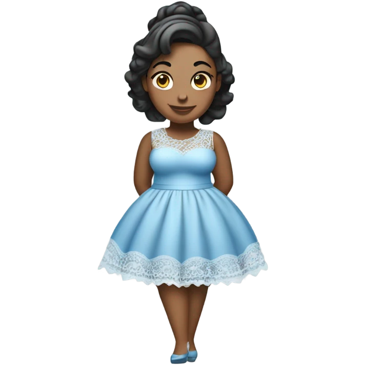 Thick girl Coquette light blue lace dress  emoji