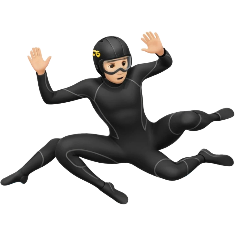 Kitermanc traje neopreno negro y casco negro, haciendo un down loop emoji