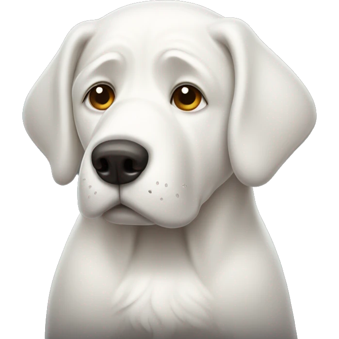 Sad big white dog emoji