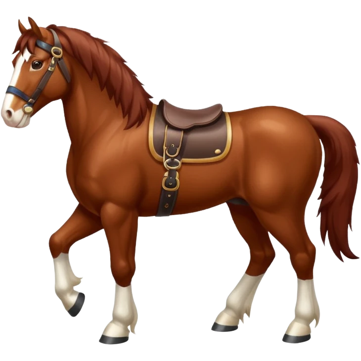 Realistic Clydesdale horse emoji