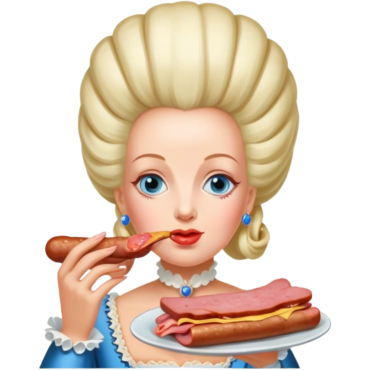 marie antoinette eating spam meat emoji
