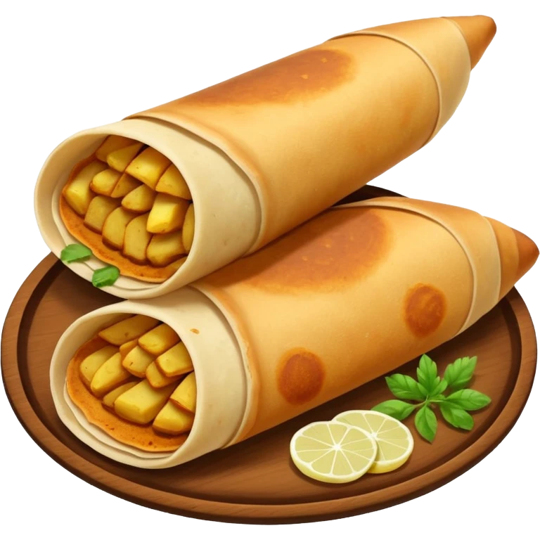 masala dosa in south indian style make it as more realistic emoji