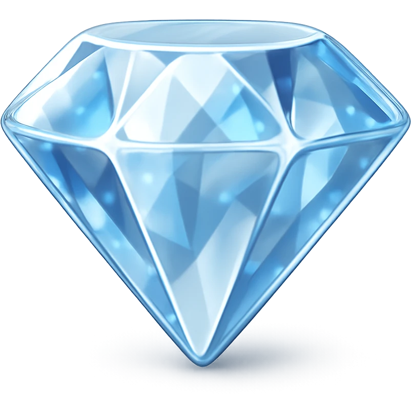 {
  "title": "3D Skeuomorphic Emoji Icon Schema",
  "type": "object",
  "properties": {
    "object": {
      "type": "string",
      "description": "Name of the object to be represented (e.g., 'money bag', 'camera', 'pizza')."
    },
    "style": {
      "type": "string",
      "enum": ["3D skeuomorphic emoji"],
      "description": "Visual style to be used for rendering."
    },
    "materials": {
      "type": "object",
      "properties": {
        "base": {
          "type": "string",
          "description": "Primary material texture, e.g., 'smooth cloth', 'metallic', 'plastic'."
        },
        "details": {
          "type": "array",
          "items": { "type": "string" },
          "description": "Secondary materials or embellishments (e.g., rope, buttons, stitching)."
        }
      }
    },
    "colors": {
      "type": "object",
      "properties": {
        "baseColor": {
          "type": "string",
          "description": "Main color of the object (e.g., '#F5DEB3' for a beige sack)."
        },
        "accentColors": {
          "type": "array",
          "items": { "type": "string" },
          "description": "Accent or highlight colors (e.g., yellow for dollar sign)."
        }
      }
    },
    "lighting": {
      "type": "object",
      "properties": {
        "type": {
          "type": "string",
          "enum": ["soft", "ambient", "studio"],
          "description": "Lighting type used to shade and define volume."
        },
        "shadows": {
          "type": "boolean",
          "description": "Indicates if soft drop shadows are used."
        }
      }
    },
    "geometry": {
      "type": "object",
      "properties": {
        "dimensionality": {
          "type": "string",
          "enum": ["3D"],
          "description": "Indicates that object is rendered in 3D."
        },
        "roundedEdges": {
          "type": "boolean",
          "description": "Indicates if object has smooth, rounded edges."
        }
      }
    },
    "expression": {
      "type": "string",
      "enum": ["playful", "realistic", "friendly"],
      "description": "Overall emotional tone of the icon."
    },
    "background": {
      "type": "string",
      "enum": ["transparent", "white", "gradient"],
      "description": "Background type for the rendered emoji."
    }
  },
  "required": ["object", "style", "materials", "colors", "lighting", "geometry", "expression", "background"]
}

diamond emoji