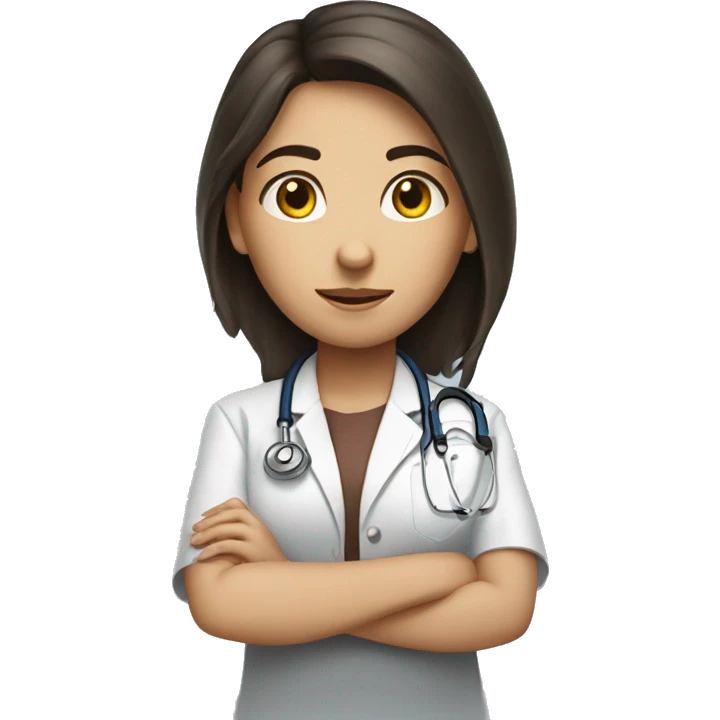 Brunette girl wating doctor emoji