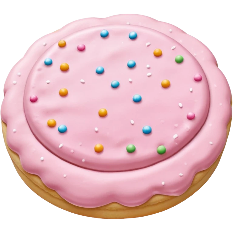 Soft pink frosted sugar cookie emoji