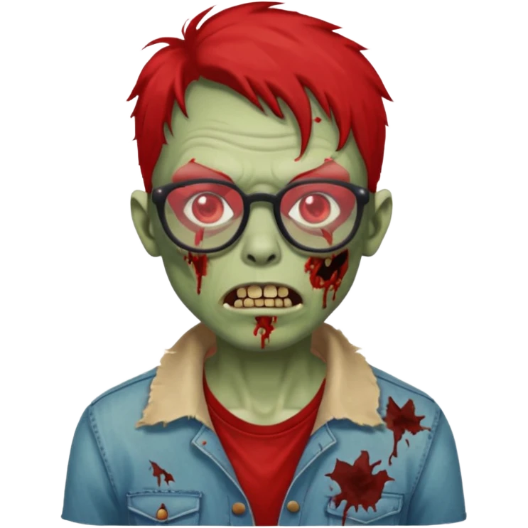 red glasses zombie emoji
