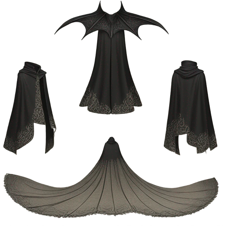 devil cloak and cape, front and back view emoji