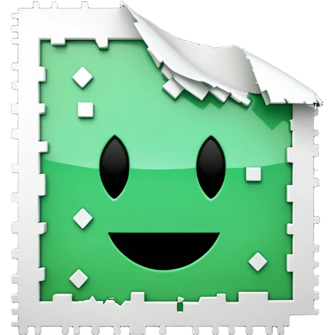 3D render of Corrupted File, digital glitch art aesthetic, data corruption visual, white paper icon torn with green digital artifacts, pixelated distortion, emoji style, isolated on white background --v 6.0. emoji