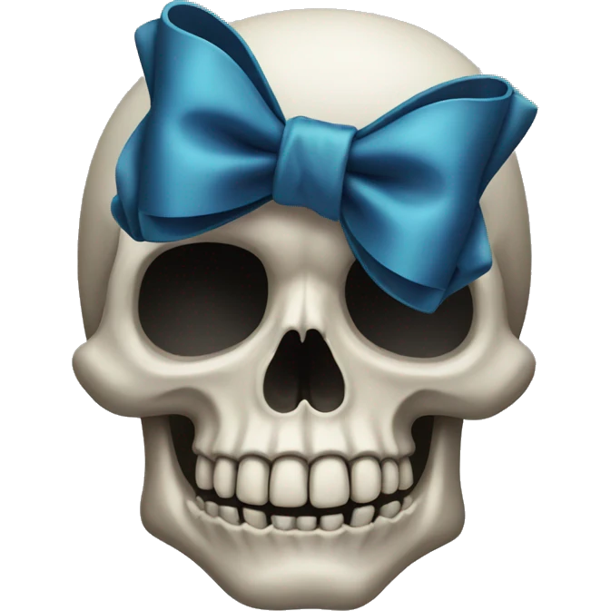 A skull with a bow emoji