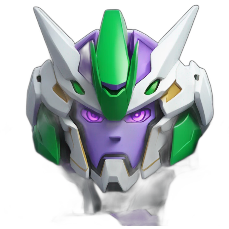 purple and green gundam barbatos face emoji