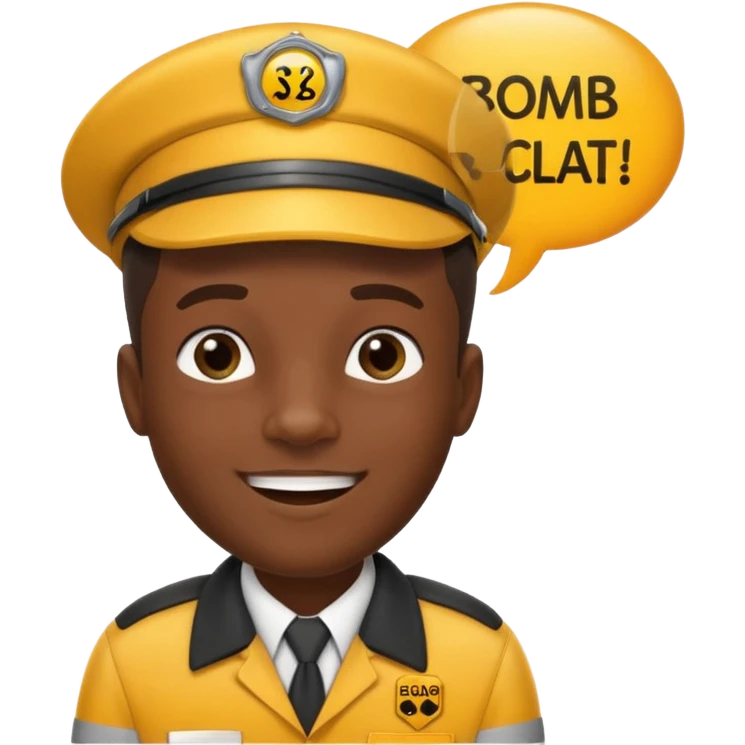 a school bus with a jamaican man saying bomboclat ("BOMBOCLAT' in speech bubble) emoji
