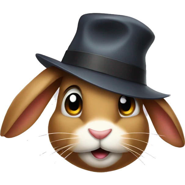 Giant bunny with a fedora emoji