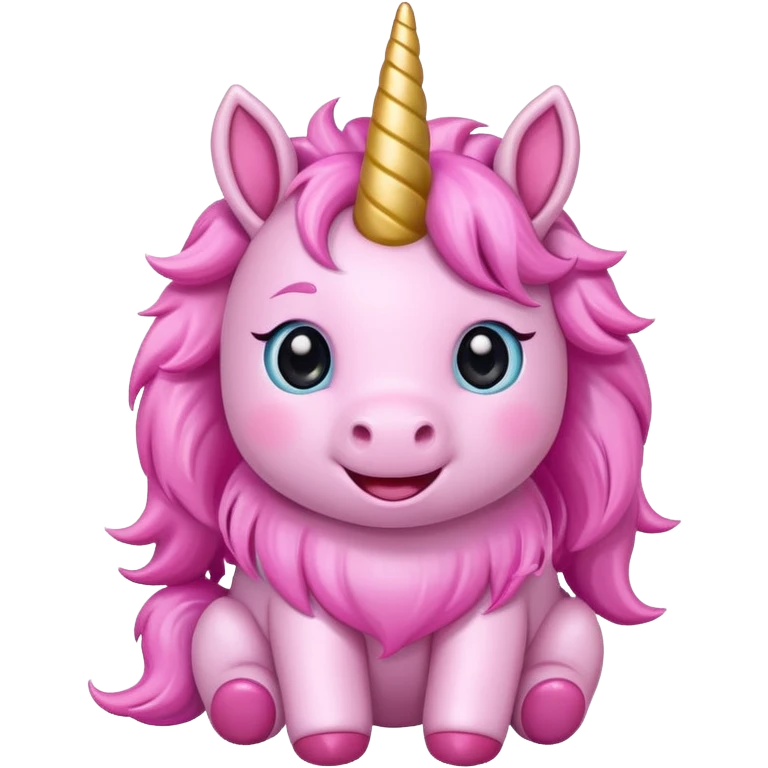 Cute Cartoon style pink baby unicorn 
 emoji