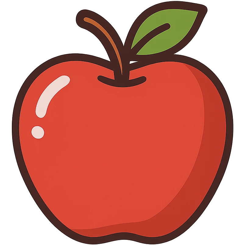 flat toon style red apple emoji