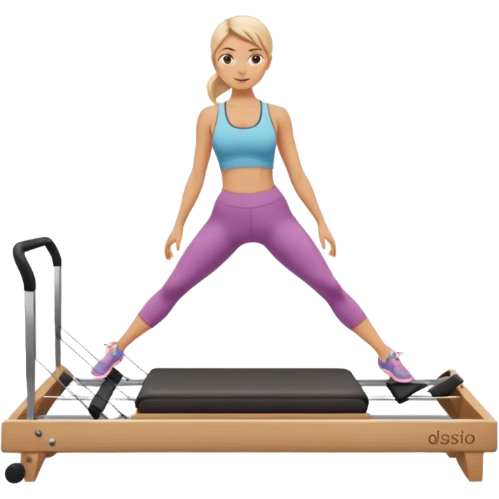 pilates girly doing pilates on reformer emoji