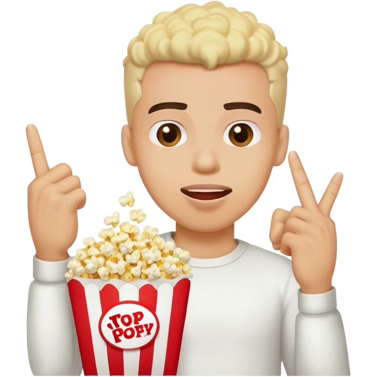 Man eating popcorn putting up the middle finger   emoji