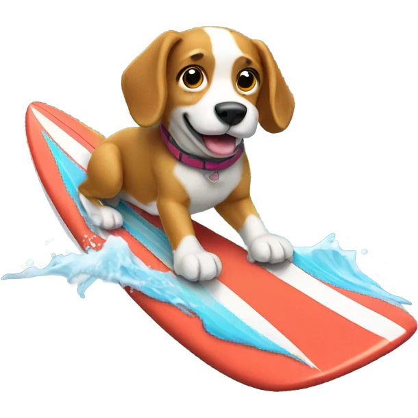 Dog surfing emoji