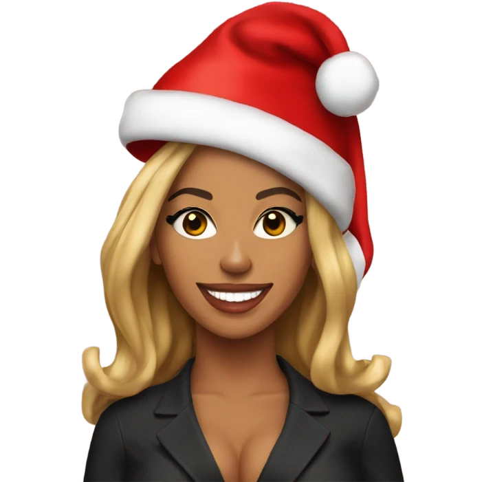 beyoncé with santa hat emoji