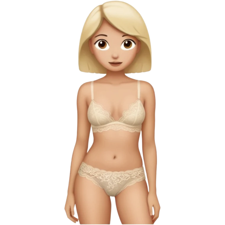 woman lace panties leaning without shirt emoji