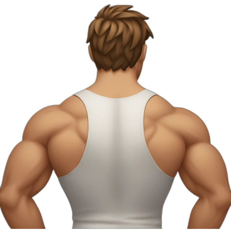 Muscular back of a man with brown hair emoji