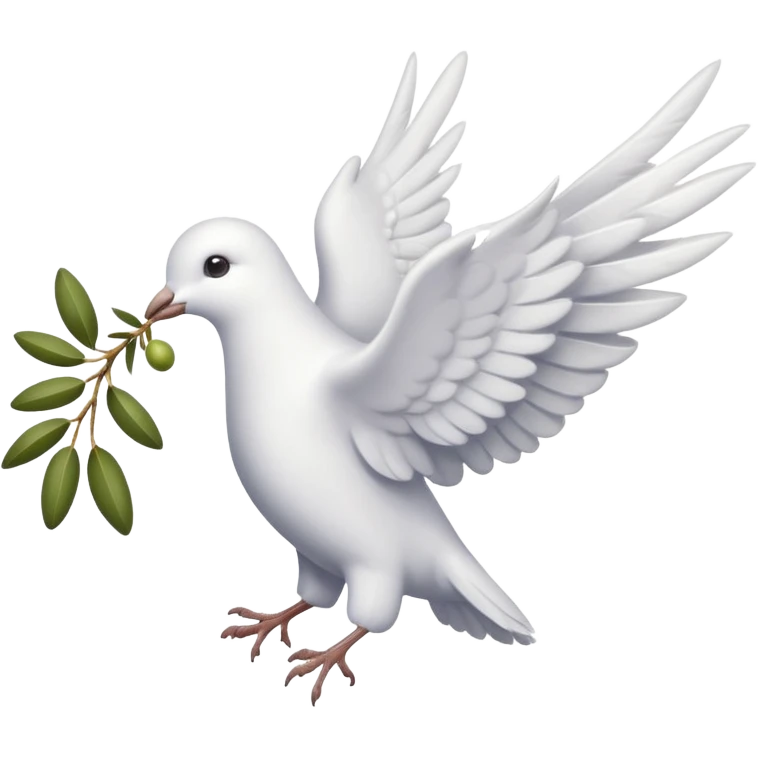 a dove carrying an olive branch, symbolizing peace emoji