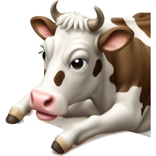 a cow is working on the computer emoji