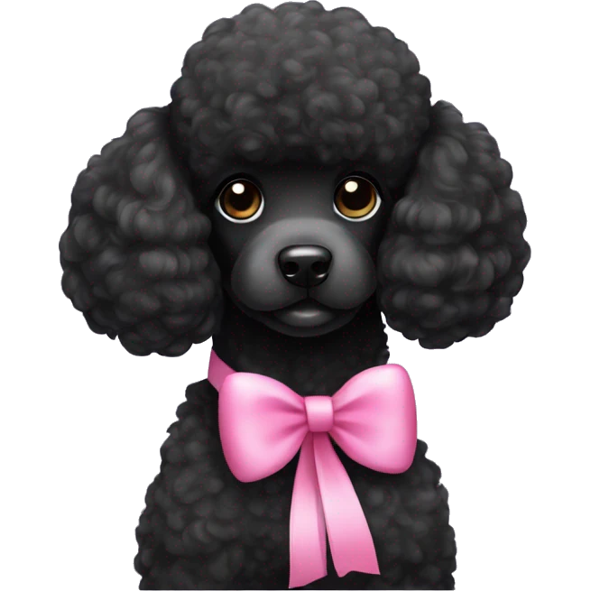 Black poodle with pink bow emoji