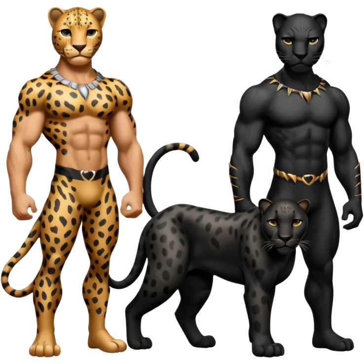 Leopard and black pantera emoji