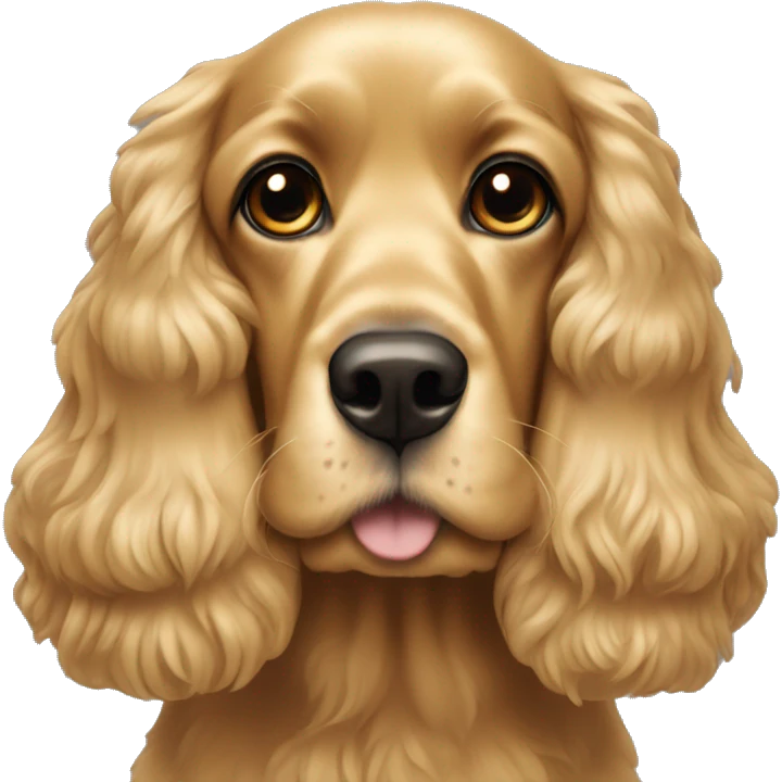 gold cocker spaniel face, with dark eyes emoji