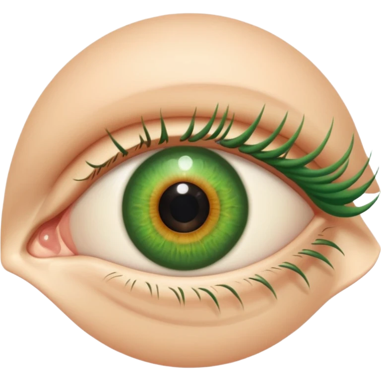 an eye with a green iris and human skin-colored eyelids emoji