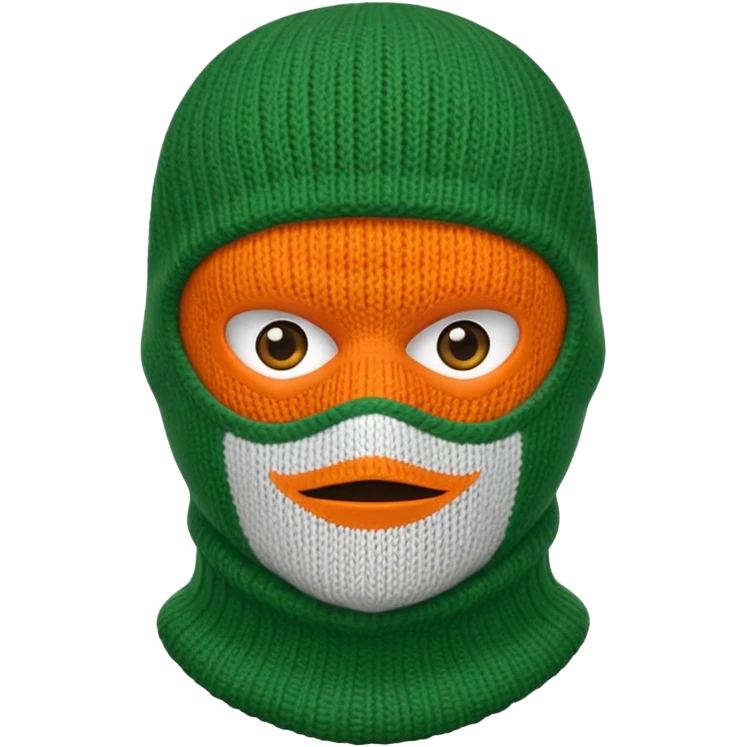 Irish flag coloured balaclava  emoji