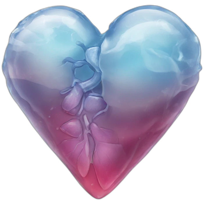 Realistic Heart ice emoji