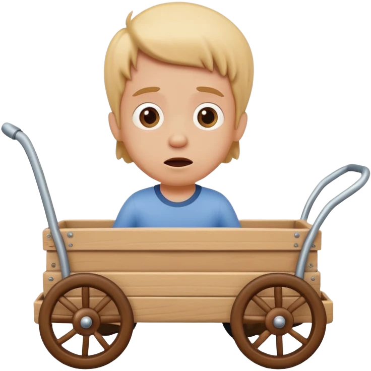 silly character riding small wagon looking clueless and funny inspired by jackwagon emoji