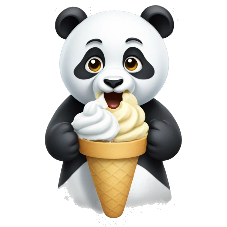 Panda eating ice crea emoji
