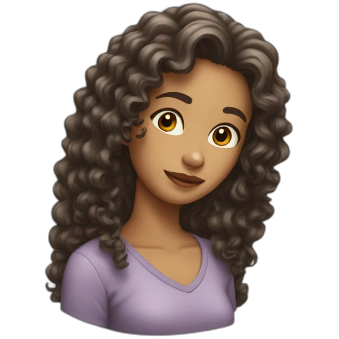 girl with long curly hair emoji